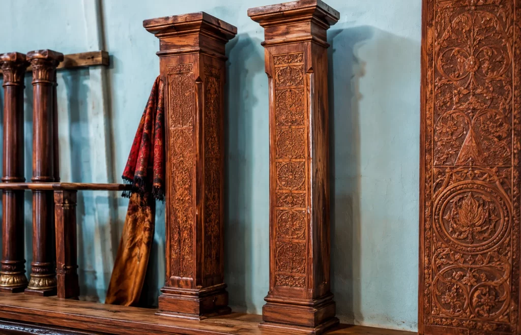 square wooden columns